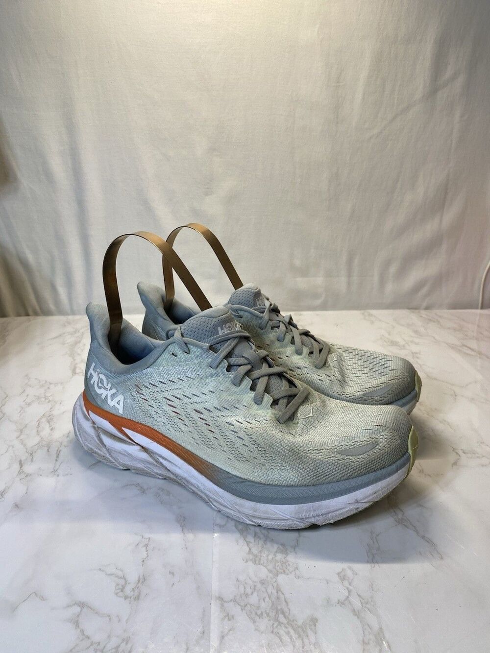 Hoka One One Clifton 8 Blue Fog Plein Air Running Shoes Cushioned Womens 10 Wide